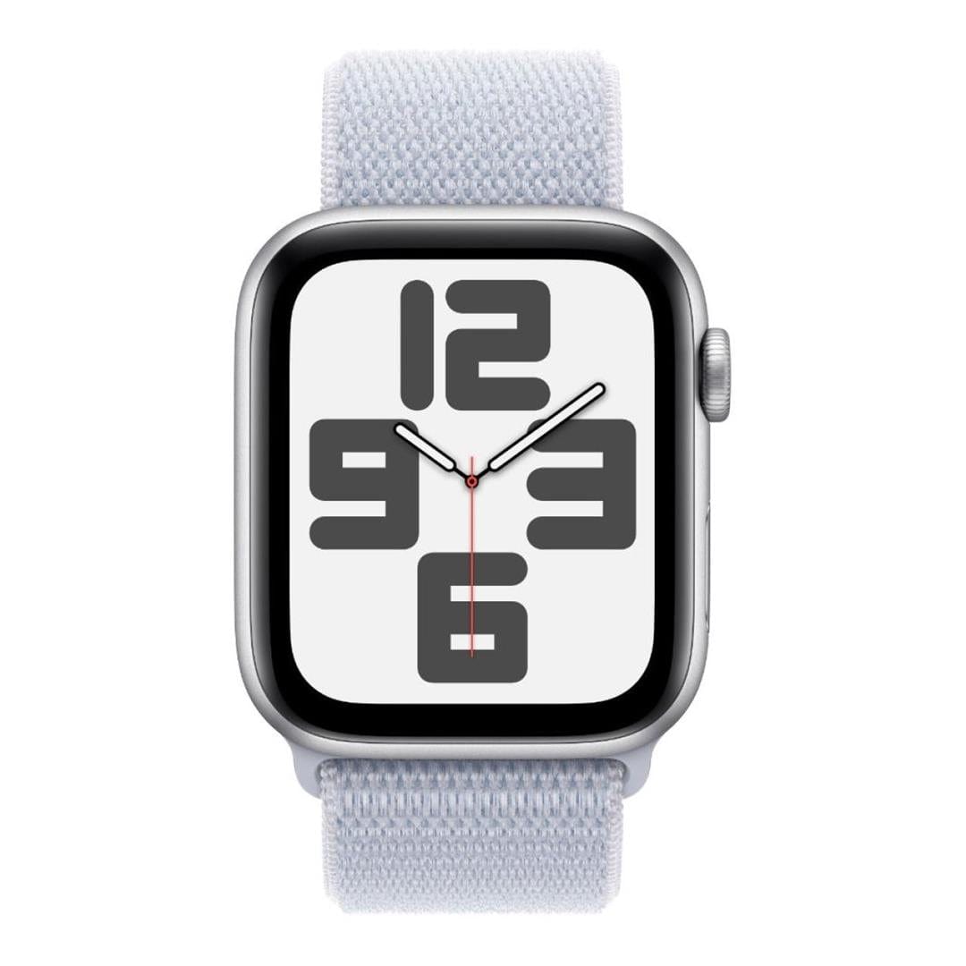Apple Watch SE GPS 44mm Silver Aluminium Case with Blue Cloud Sport Loop MXET3QA/A