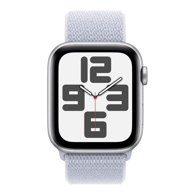 Apple Watch SE GPS 44mm Silver Aluminium Case with Blue Cloud Sport Loop MXET3QA/A