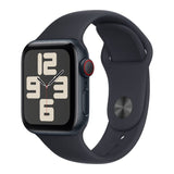 Apple Watch SE GPS + Cellular 44mm Midnight Aluminium Case with Midnight Sport Band M/L MXGM3QA/A