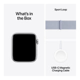 Apple Watch SE GPS + Cellular 44mm Silver Aluminium Case with Blue Cloud Sport Loop MXGR3QA/A