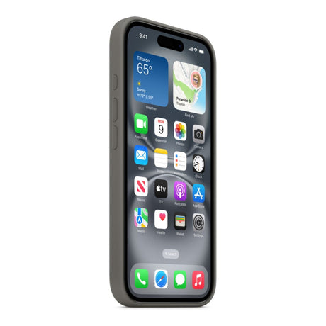 Apple iPhone 16 Stone Grey Silicone Case with MagSafe Support