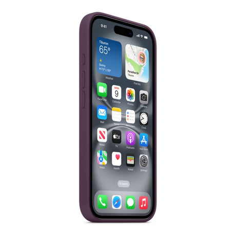 Apple iPhone 16 Plum Silicone Case with MagSafe Support