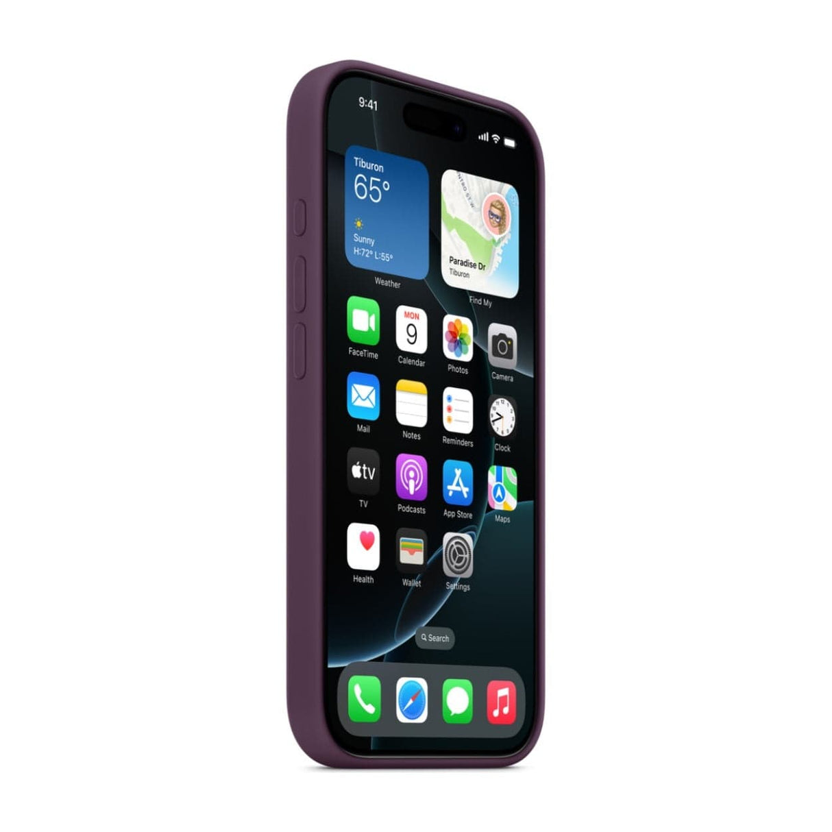 Apple iPhone 16 Pro Plum Silicone Case with MagSafe Support