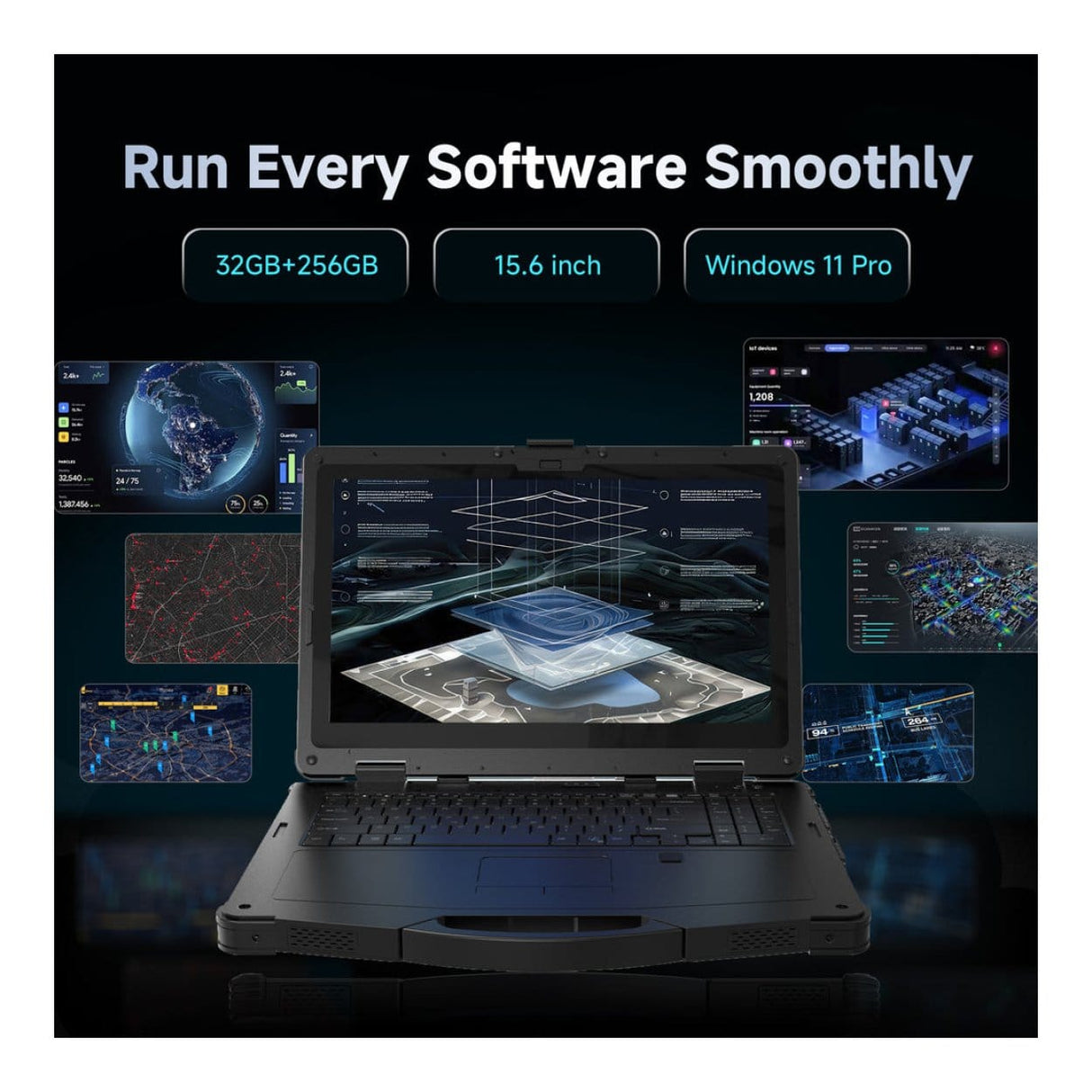 ONERugged N15A 15.6-inch FHD Rugged Laptop - Intel Core i7-1255U 256GB SSD 32GB RAM Win 11 Pro