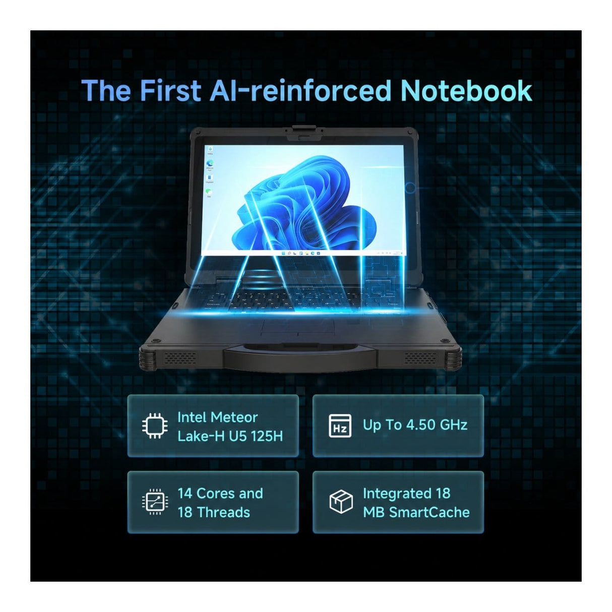 ONERugged N15M 15.6-inch FHD Rugged Laptop - Intel Core Ultra 5 125H 256GB SSD 16GB RAM Win 11 Pro