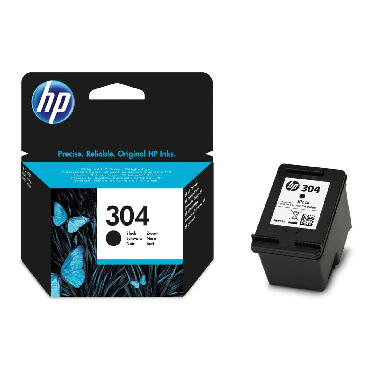 HP 304 Black Printer Ink Cartridges Original N9K06AE Single-pack