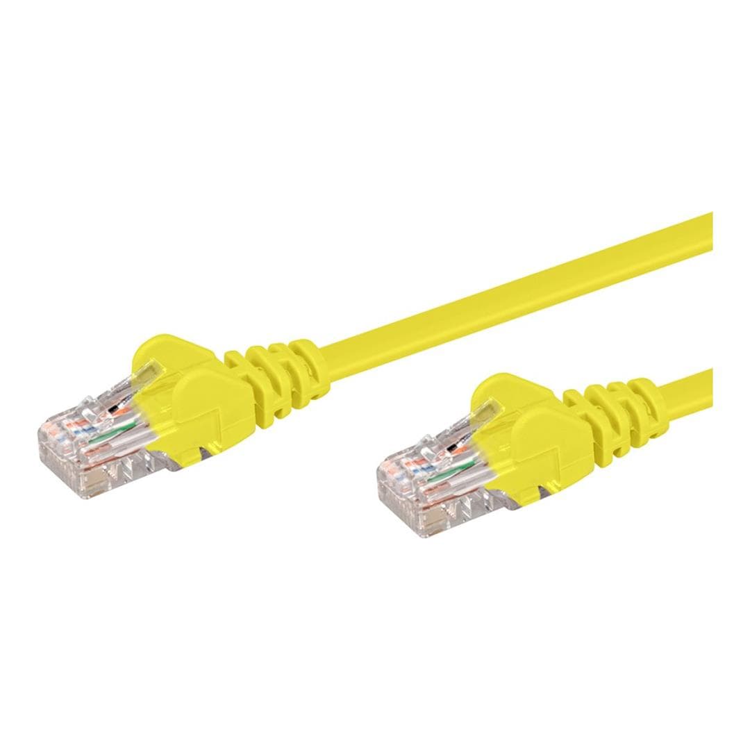 LinkQnet CAT5e RJ45 Anti-Snag PVC Flylead Cable 20m Yellow NET-CAT5-Y-20M-LQ