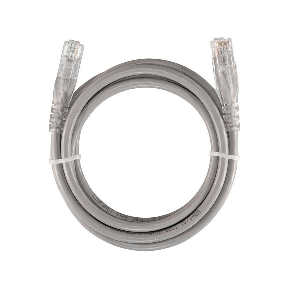 LinkQnet 30m RJ45 CAT6 Anti-Snag Moulded PVC Network Flylead Cable - Grey NET-CAT6-GY-30M-LQ
