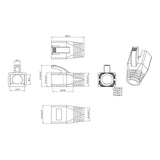 LinkQnet CAT6A STP Easy Pass Plug And Transparent Strain-Relief Boot NET-CAT6A-BOOTCRIMP