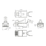 LinkQnet CAT6A STP Easy Pass Plug And Transparent Strain-Relief Boot NET-CAT6A-BOOTCRIMP