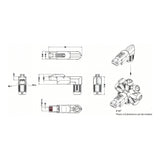 LinkQnet CAT8 Shielded Field Plug with 90-Degree Adapter NET-CAT8-SH-ANGLECON
