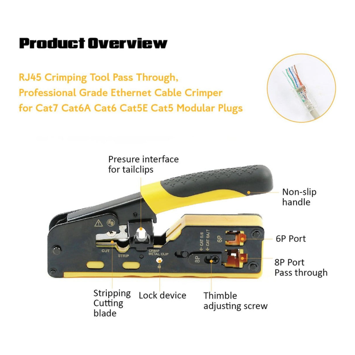 Sprotek STC-7388 All-in-One Crimping Tool NET-CRIMP-CAT5-6-7