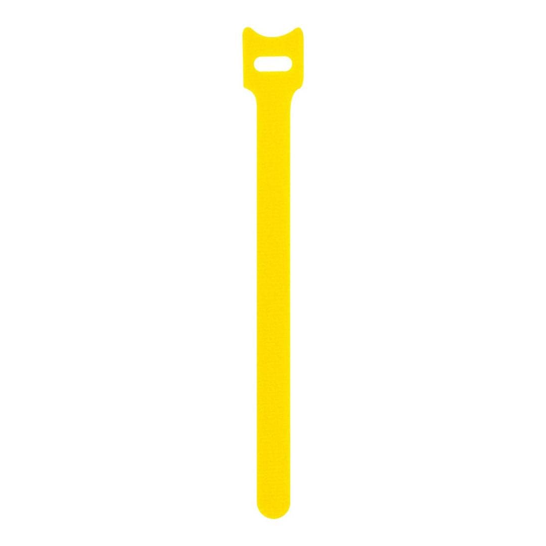 LinkQnet 12x200mm Hook and Loop Wrap Strap Yellow 100-pack