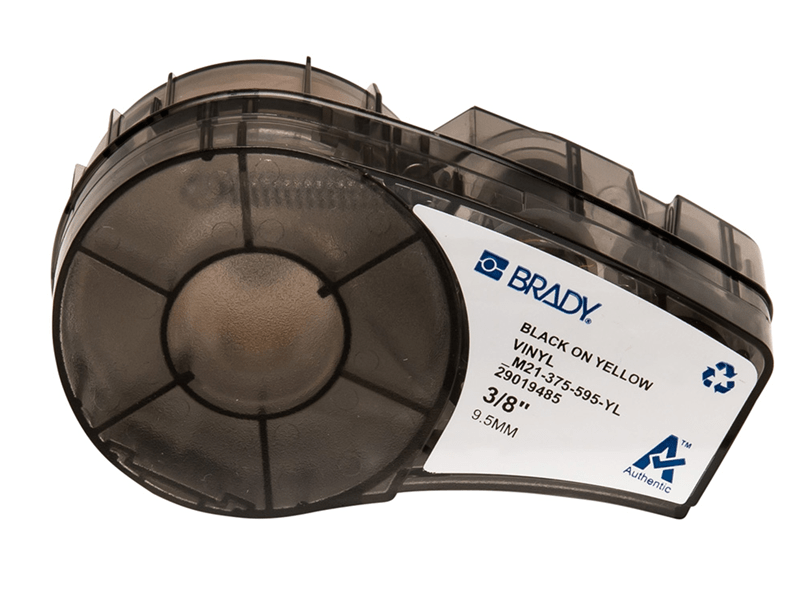 Brady M21 Black on Yellow Vinyl Label Tape NET-M21-375-595-YL
