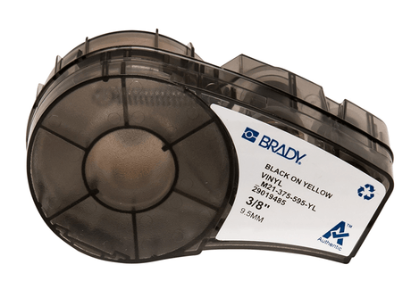 Brady M21 Black on Yellow Vinyl Label Tape NET-M21-375-595-YL