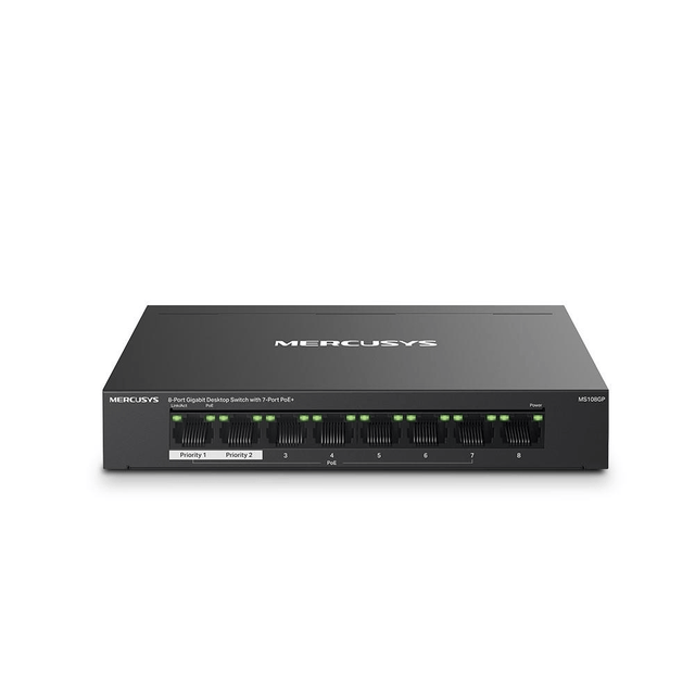 Mercusys 8-Port Gigabit Desktop Switch with 7-Port PoE+ NET-MER-MS108GP