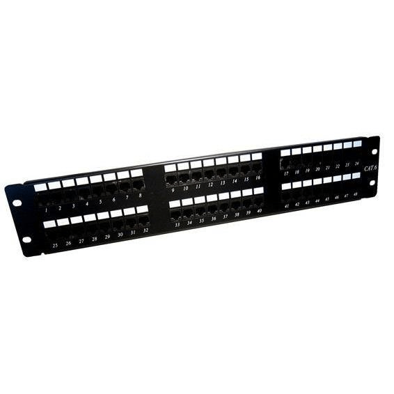 LinkQnet 48-port Cat6 Populated Patch Panel NET-P-PATCH6-48-LQ