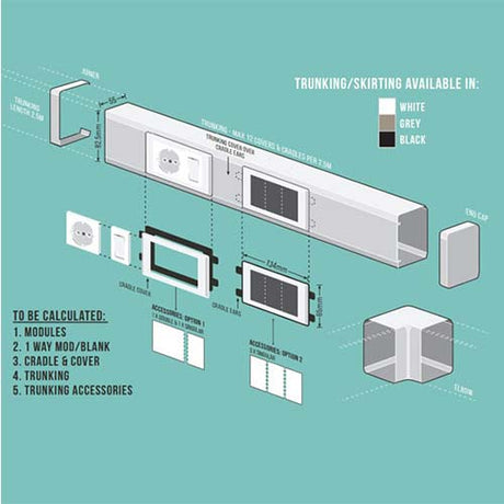 Decorduct Modular Cradle and Cover Grey NET-TRUNK-DDT51GR
