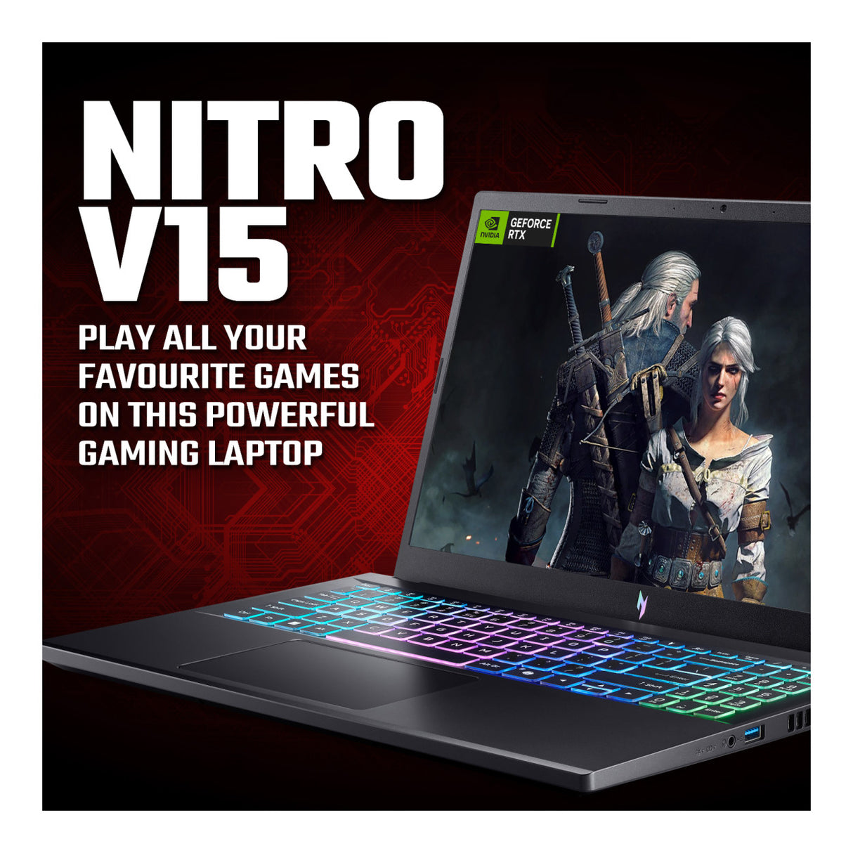 Acer Nitro V15 15.6-inch FHD Laptop - AMD Ryzen 7 170 512GB SSD 16GB RAM RTX 5060 Win 11 Home