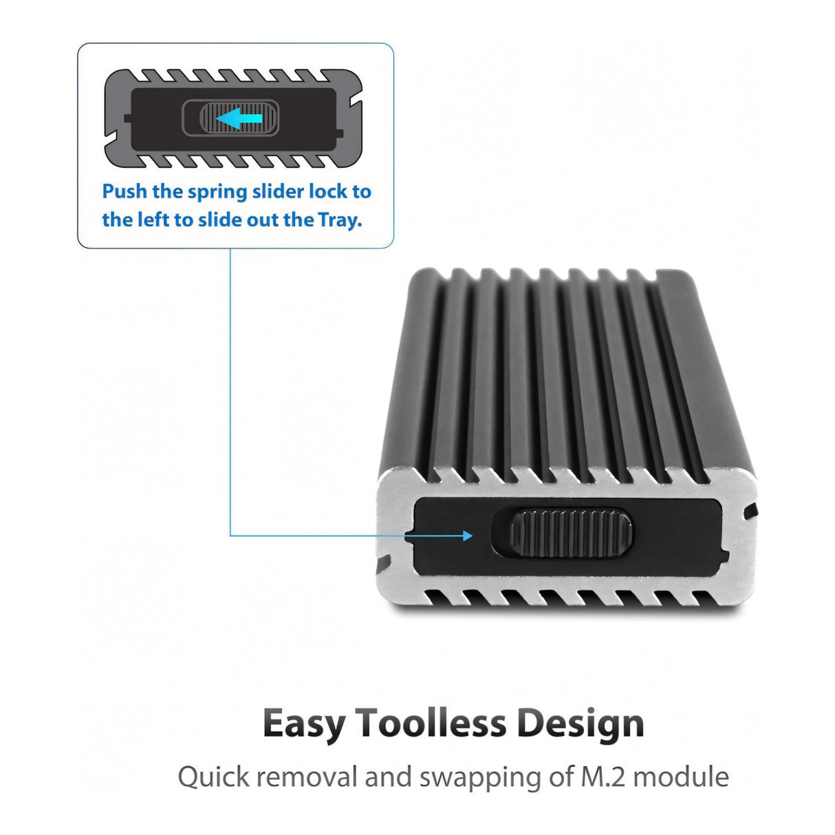 Vantec M.2 NVMe SSD to USB-C 3.2 Gen 2x1 Enclosure NST-205C3-SG