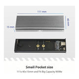 Vantec M.2 NVMe SSD to USB-C 3.2 Gen 2x1 Enclosure NST-205C3-SG