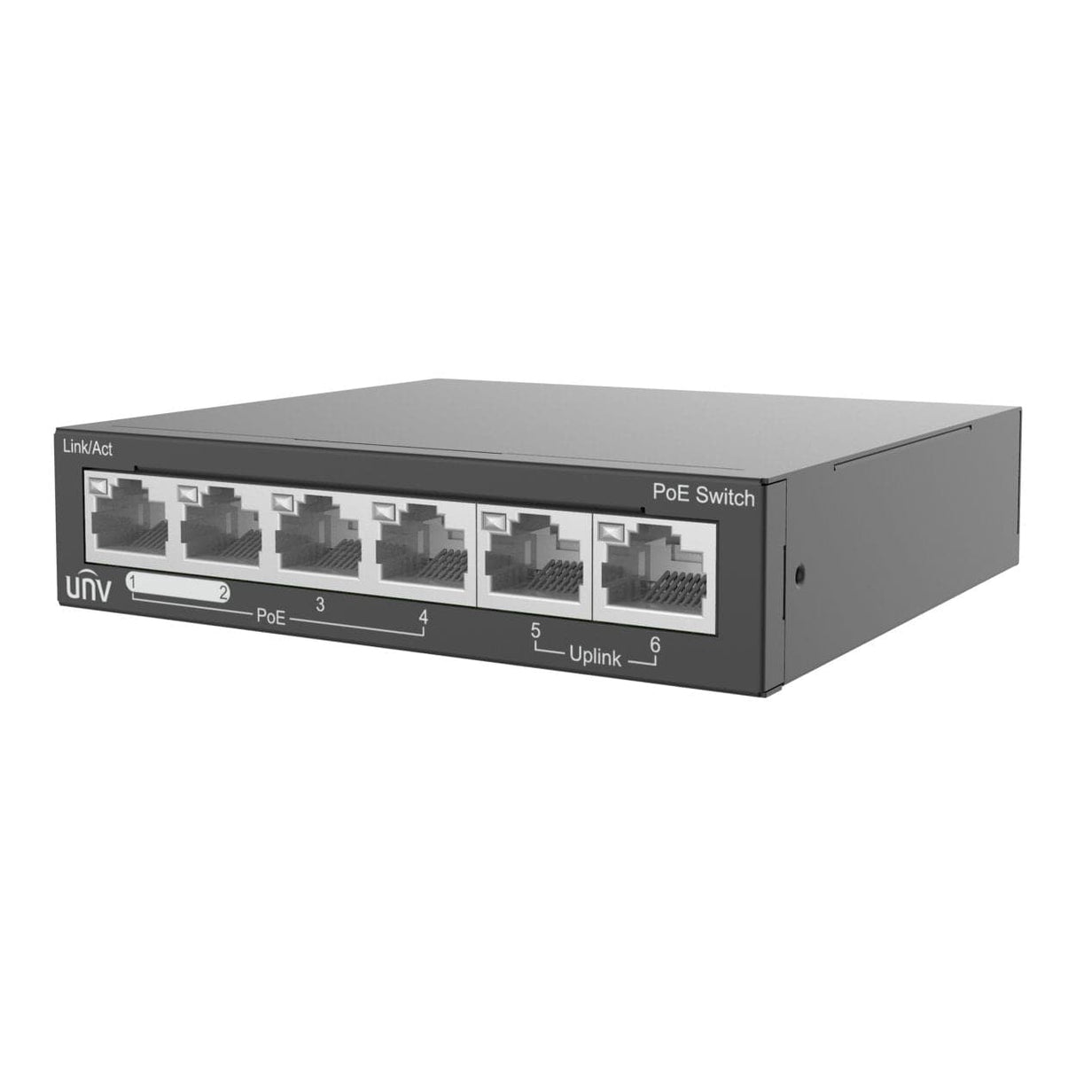 Uniview 4-port Fast Ethernet PoE Unmanaged Switch with 2x Ethernet Uplink ports NSW2020-6T-POE-IN