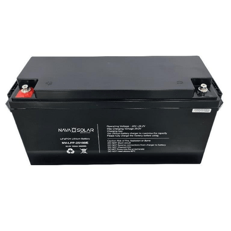 NavaSolar 25.6V 100AH 2.56kWH LifePO4 IP65 Battery Pack NV-LFP-25100E