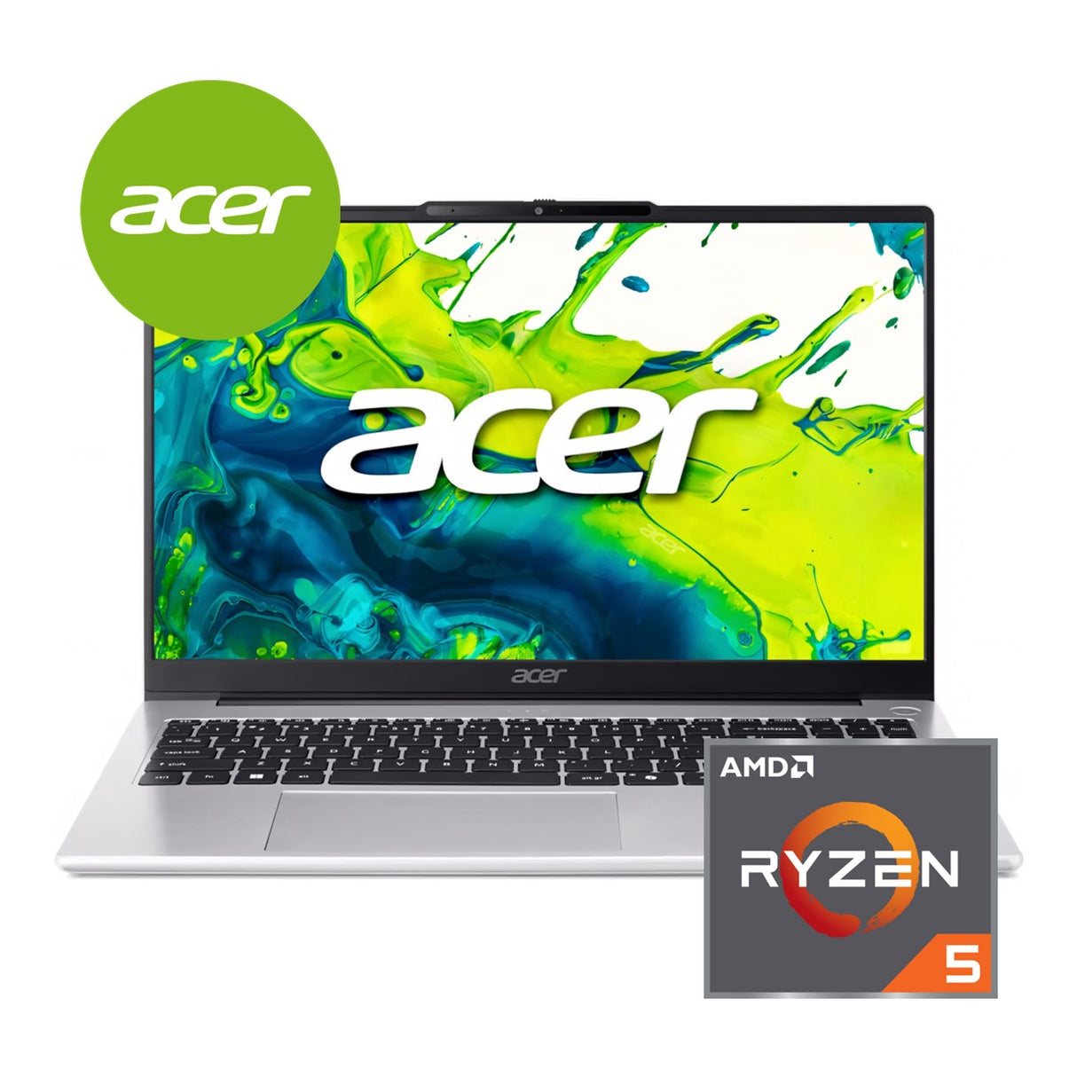 Acer Aspire Lite 15 AL15-44P 15.6-inch FHD Laptop - AMD Ryzen 5 7430U 512GB SSD 8GB RAM Win 11 Home Silver
