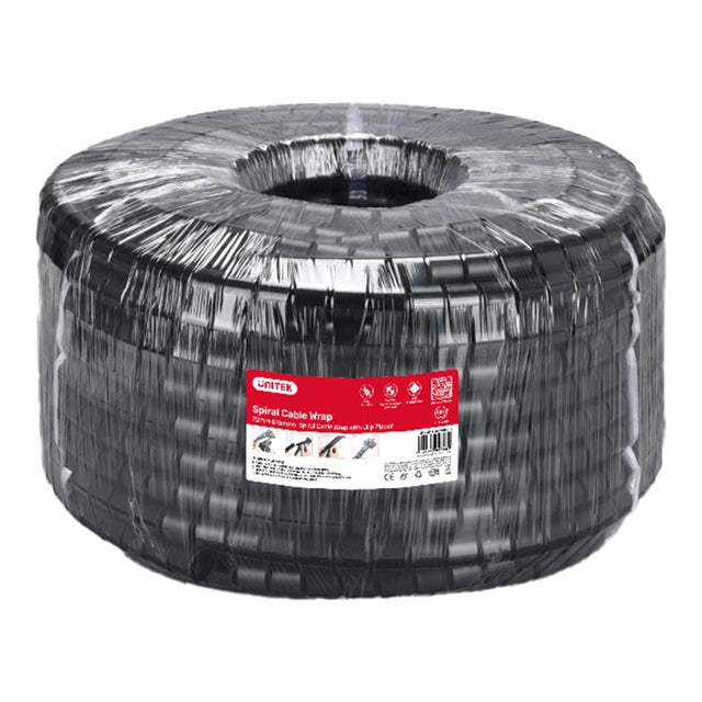 Unitek 22mm Spiral Cable Wrap 5m Black OT1102ABK03-5M