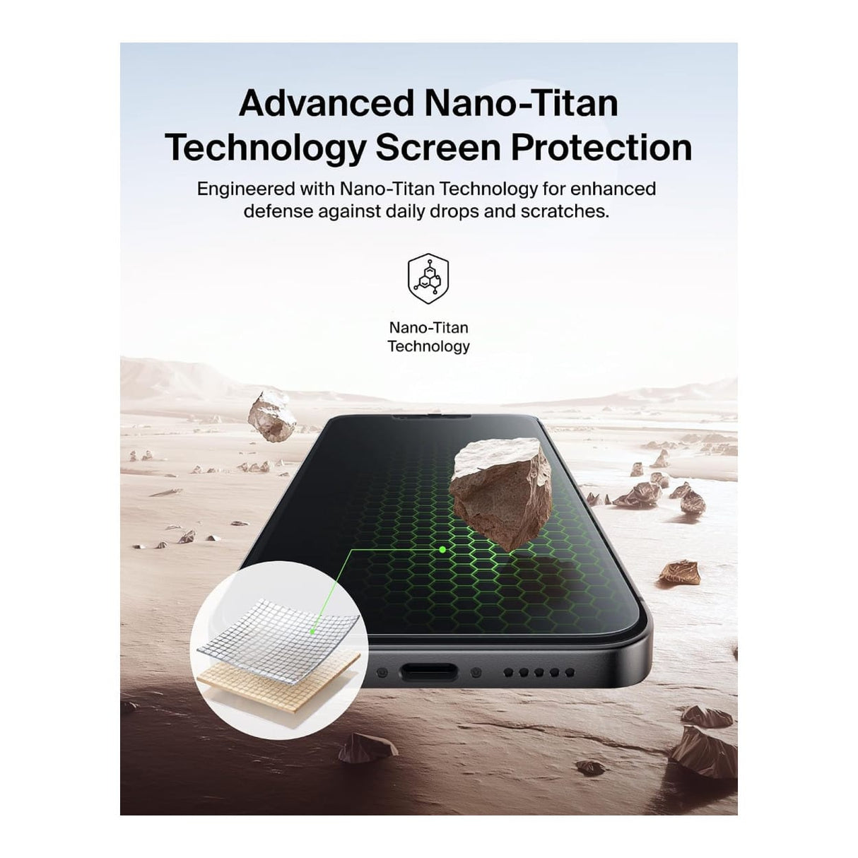 Belkin Titan SmartShield Privacy Glass Screen Protector for iPhone 17e OVA289HQ