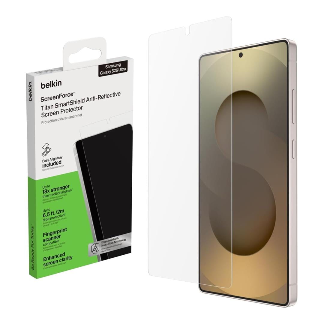 Belkin ScreenForce Titan SmartShield Anti-Reflective Screen Protector for Samsung Galaxy S26 Ultra OVB074HQ