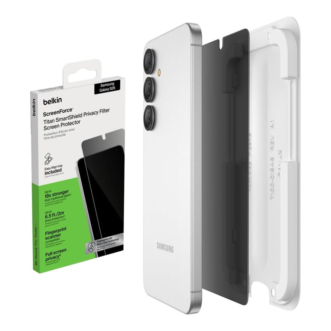 Belkin ScreenForce Titan SmartShield Privacy Screen Protector for Samsung Galaxy S26 OVB075HQ