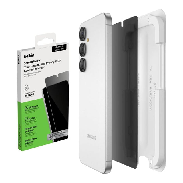 Belkin ScreenForce Titan SmartShield Privacy Screen Protector for Samsung Galaxy S26 OVB075HQ