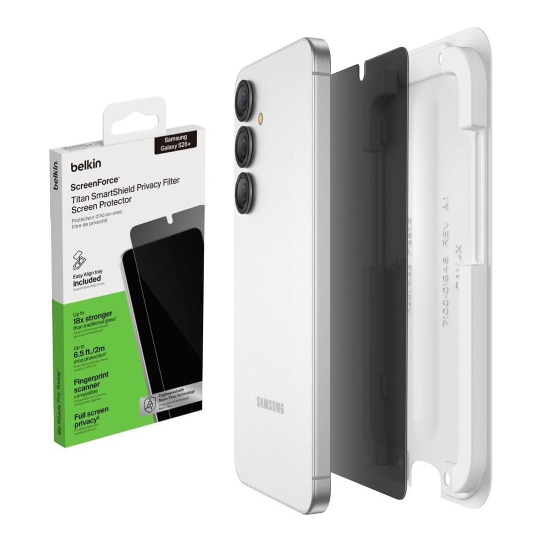 Belkin ScreenForce Titan SmartShield Privacy Screen Protector for Samsung Galaxy S26+ OVB076HQ