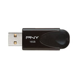 PNY 16GB USB 2.0 Type-A Flash Drive Black P-FD16GATT4-GE