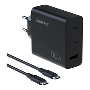 Huntkey 100W GNAN Tri-Port Fast Charger P11-10020DF02R