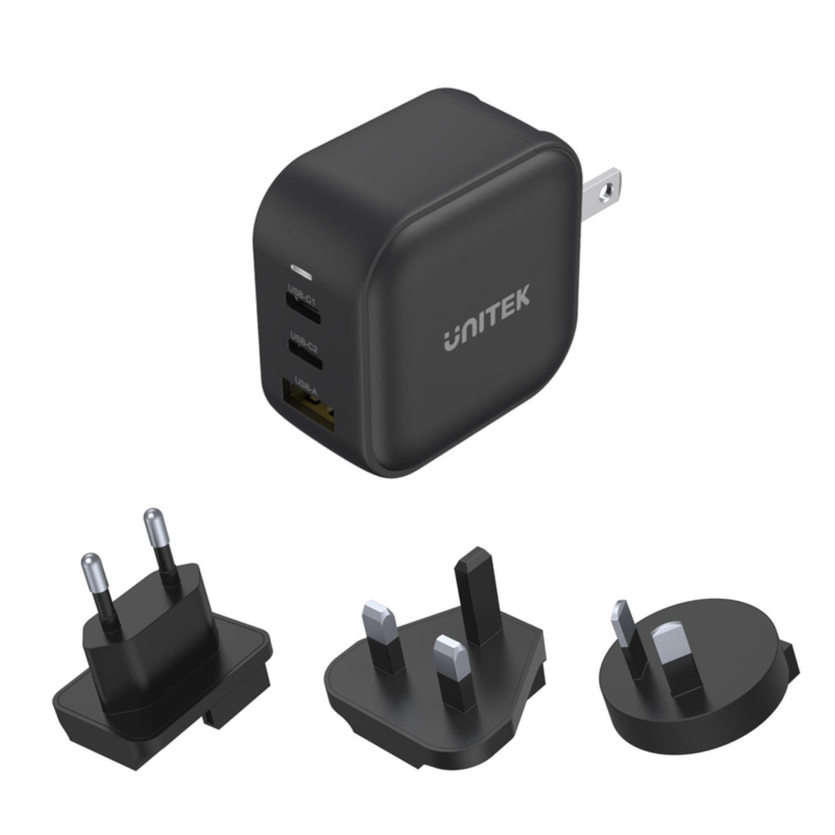 Unitek 66W 3-Port USB Travel Charger Black P1108ABK