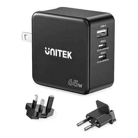 Unitek P1117B 65W 4-in-1 GaN Travel Wall Charger