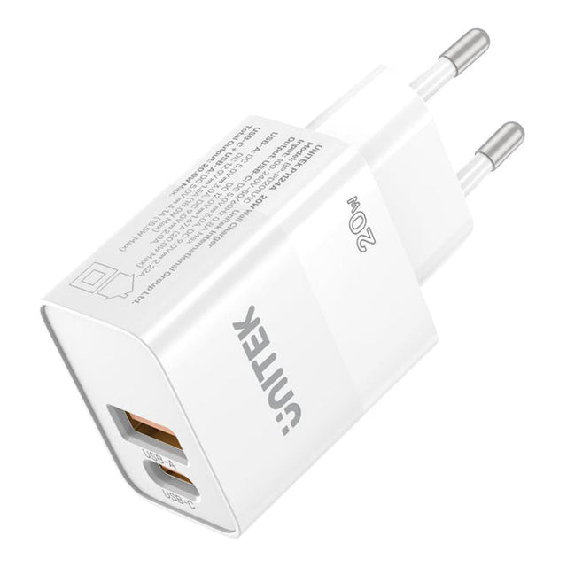 Unitek 20W Dual Wall Charger White P1124AW01-EU