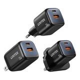 Unitek Zeno 20W 2-Port GaN Wall Charger USB-C/USB-A Black P1128ABK01-UK