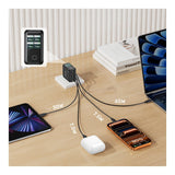 Unitek Rexo 100W 4-port GaN Charger with Smart Display P1131ABK-EU
