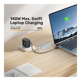 Unitek Rexo 140W 4-port GaN Charger with Smart Display P1132ABK-EU