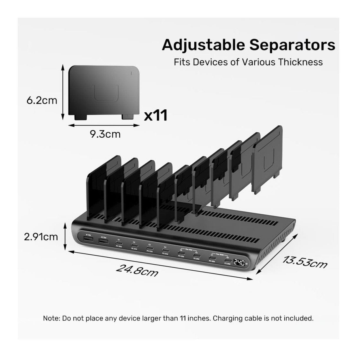 Unitek uCharge 10-port 240W USB Smart Charging Station P1230CBK01-UK