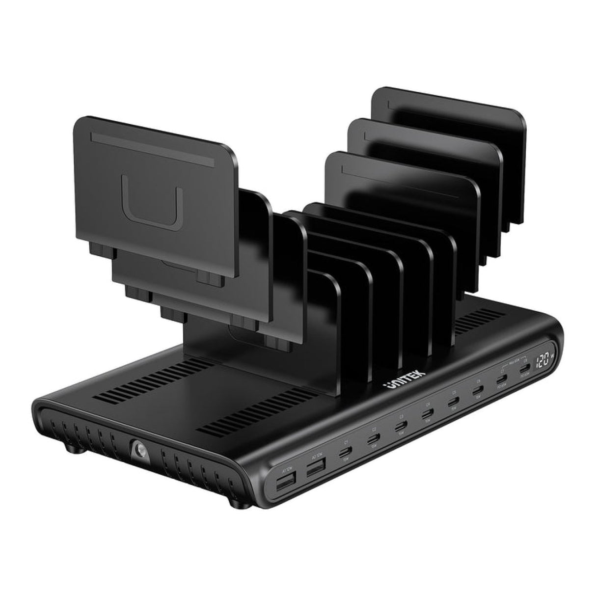 Unitek uCharge 120W 10-Port USB-C/A Smart Charging Station Black P1230EBK01-US
