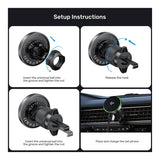 Unitek Qi2 15W Magnetic Wireless Car Charger Black P1404ABK01