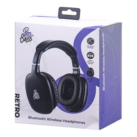 Pro Bass Retro Wireless Headphone Black PB-2014-BK