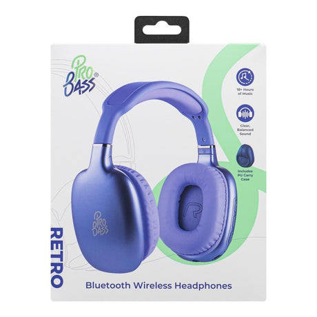 Pro Bass Retro Wireless Headphone Purple PB-2014-PR