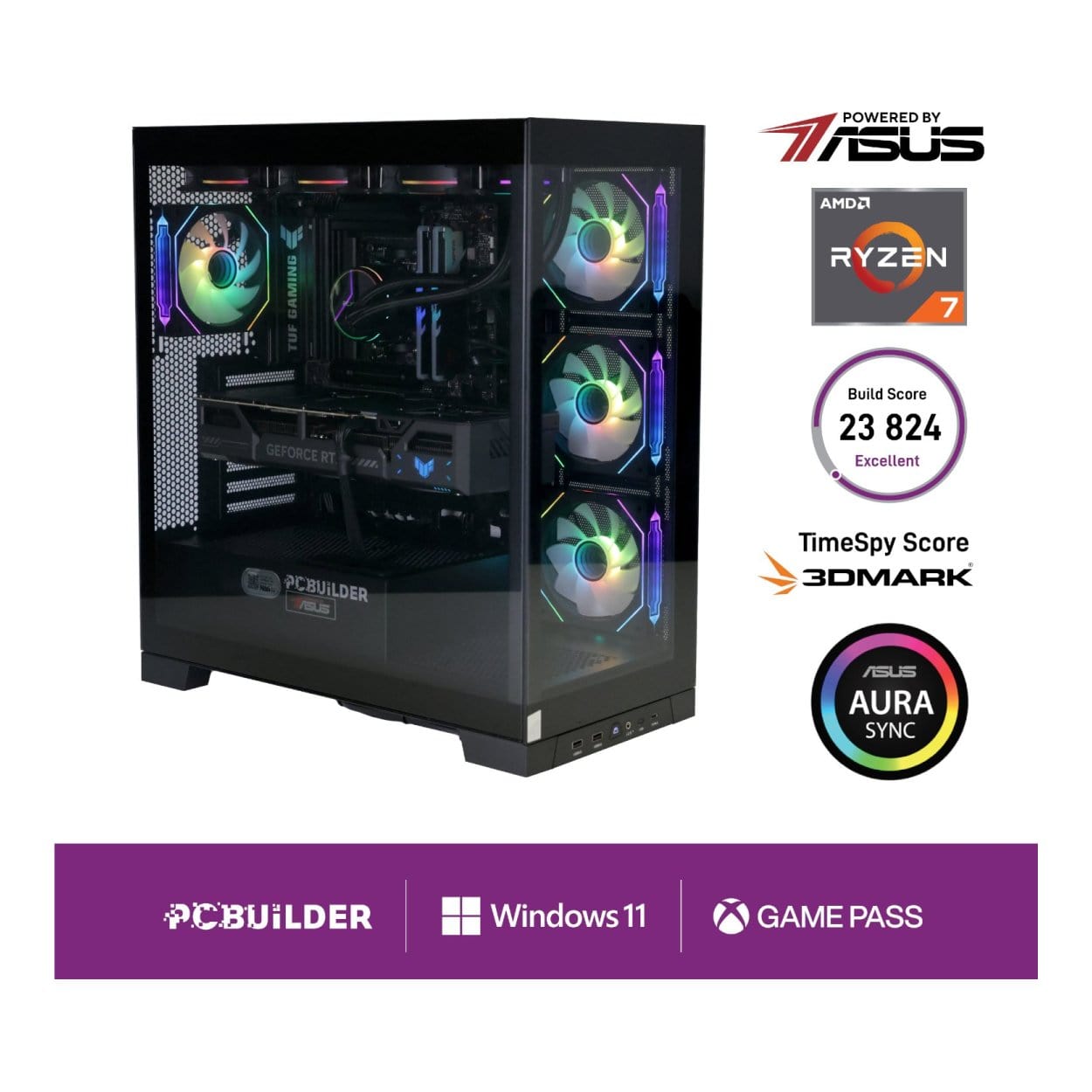 PCBuilder ARCHON Gaming Desktop PC AMD Ryzen 7 7800X3D 1TB SSD