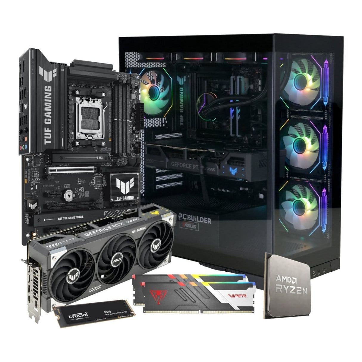 PCBuilder ARCHON Gaming Desktop PC – AMD Ryzen 7 7800X3D 1TB SSD 32GB RAM GeForce RTX 5070 Ti Win 11 Home