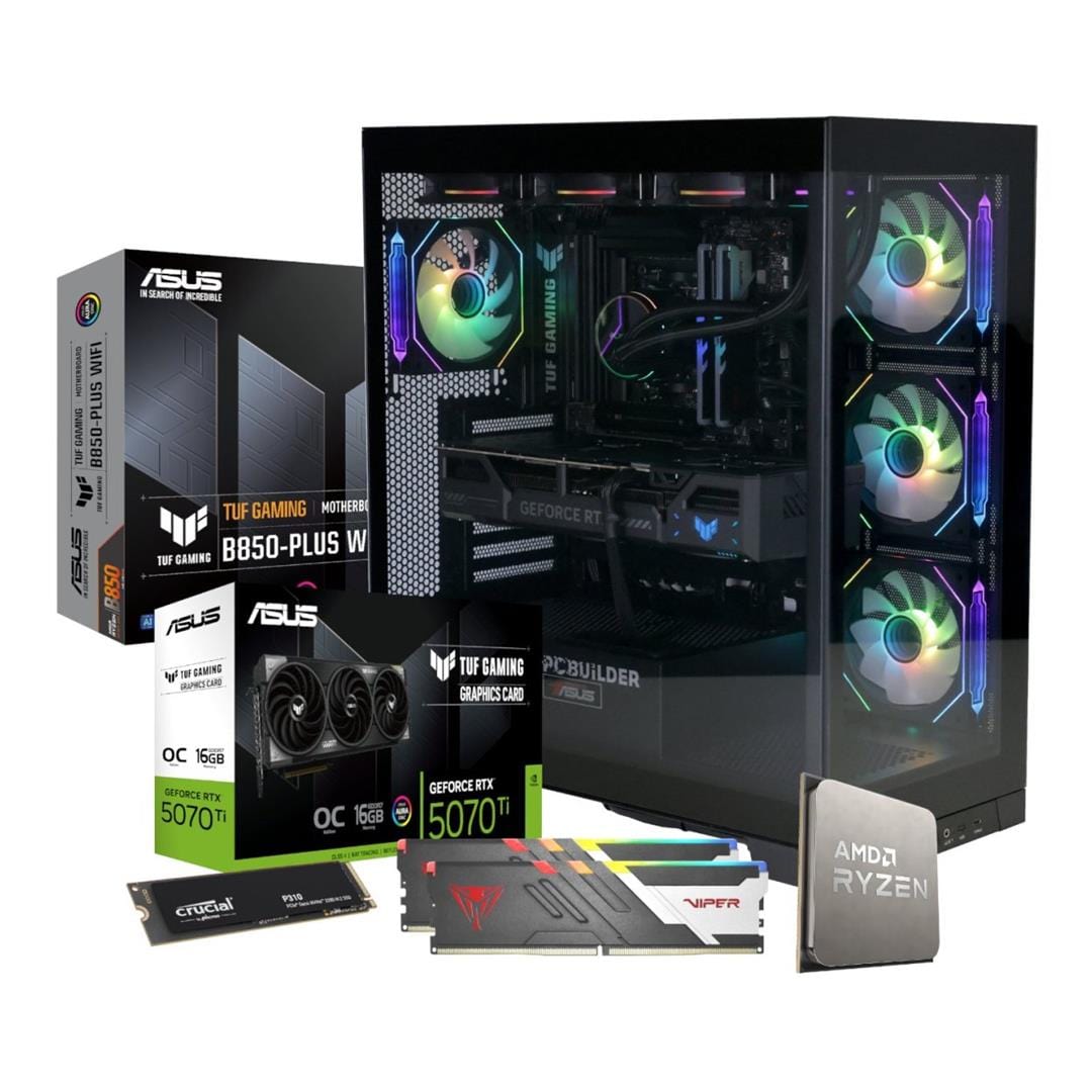 PCBuilder ARCHON Gaming Desktop PC – AMD Ryzen 7 7800X3D 1TB SSD 32GB RAM GeForce RTX 5070 Ti Win 11 Home